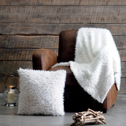 Pătură Mouton 180X220 cm, culoare Alb, 100% poliester