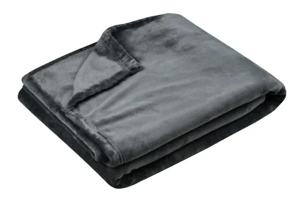 Pătură Doudou 180X220 cm, culoare antracit, 100% poliester - imagine 2