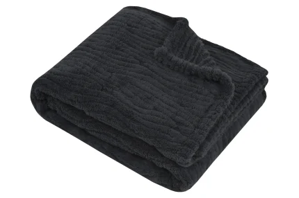 Pătură Columbia 180X220 cm, culoare antracit, 100% poliester - imagine 2