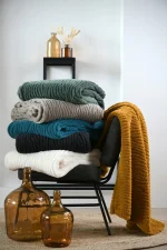 Pătură Columbia 180X220 cm, culoare antracit, 100% poliester - imagine 3