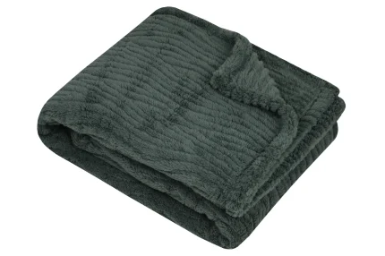 Pătură Columbia 180X220 cm, culoare gri verde, 100% poliester - imagine 2