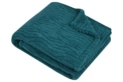 Pătură Columbia 180X220 cm, culoare verde petrol, 100% poliester - imagine 2