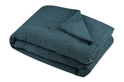 Pătură Coline 180X220 cm, culoare verde petrol, 100% bumbac - imagine 2