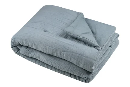 Pătură Coline 180X220 cm, culoare bleu, 100% bumbac - imagine 2