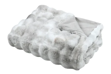 Pătură Nebraska 180X220 cm, culoare gri perlă, 100% poliester - imagine 2