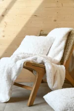 Pătură Brume 180X220 cm, culoare crem, 100% poliester - imagine 3