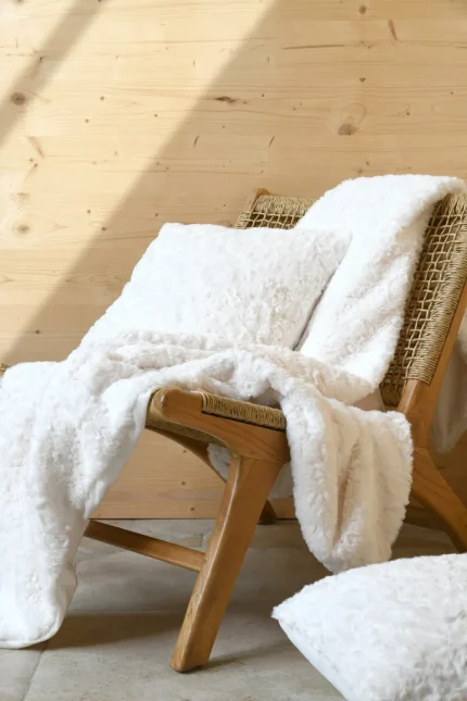 Pătură Brume 180X220 cm, culoare crem, 100% poliester - imagine 3