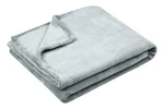 Pătură Doudou Gri 220X240 cm, culoare perlă, 100% poliester - imagine 2