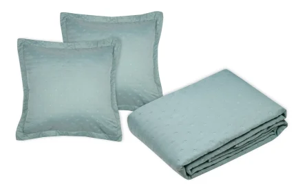 Cuvertură matlasată Cleo 260X240 cm, culoare verde pastel, 100% poliester - imagine 3