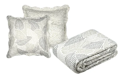 Cuvertură matlasată Gally 260X240 cm, culoare natural, 100% poliester - imagine 2