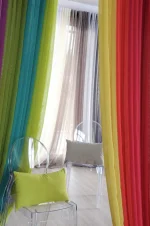 Perdea Monna 135X260 cm, culoare crem, 100% poliester