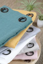 Perdea Paloma 140X260 cm, culoare muștar, 100% poliester - imagine 4