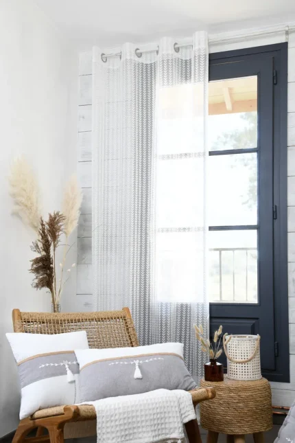 Perdea Callie 140X260 cm, culoare alb, 100% poliester - imagine 4