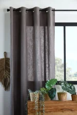 Draperie Coline 140X260 cm, culoare greige, 100% bumbac - imagine 4