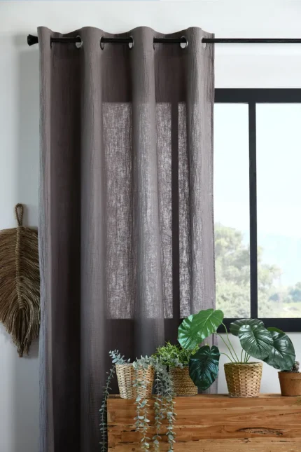 Draperie Coline 140X260 cm, culoare greige, 100% bumbac - imagine 4