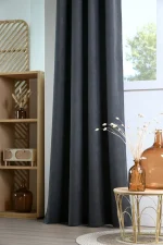 Draperie Harvard 140X260 cm, culoare antracit, 100% poliester - imagine 3