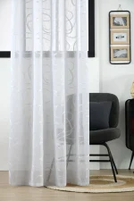 Perdea Liverpool 140X260 cm, culoare alb, 100% poliester - imagine 3