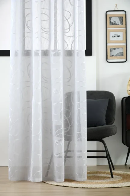 Perdea Liverpool 140X260 cm, culoare alb, 100% poliester - imagine 3