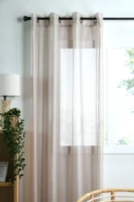 Perdea Linwood 140X260 cm, culoare crem, 100% poliester - imagine 3