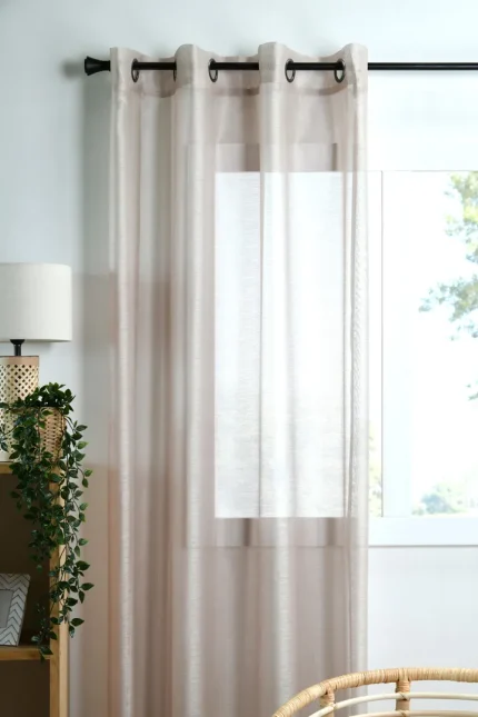 Perdea Linwood 140X260 cm, culoare crem, 100% poliester - imagine 3