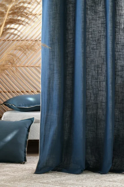 Draperie Helios 140X260 cm, culoare albastru, 100% bumbac - imagine 6