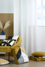 Perdea Pa×ton 140X260 cm, culoare alb, 100% poliester - imagine 3