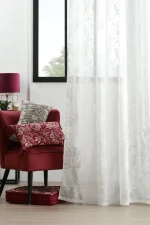 Perdea Bibury 140X260 cm, culoare alb, 100% poliester - imagine 3