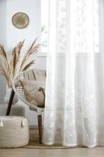 Perdea Nova 140X260 cm, culoare alb, 100% poliester - imagine 3