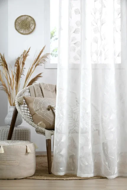 Perdea Nova 140X260 cm, culoare alb, 100% poliester - imagine 3