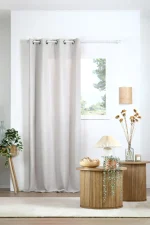 Draperie Milton 135X240 cm, culoare crem, 100% poliester - imagine 4