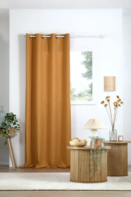 Draperie Milton 135X240 cm, culoare muștar, 100% poliester - imagine 4